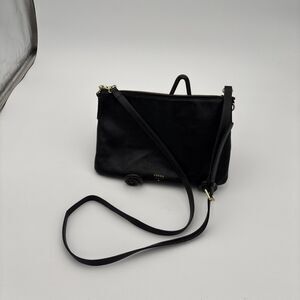 Fossil black Crossbody leather gold hardware